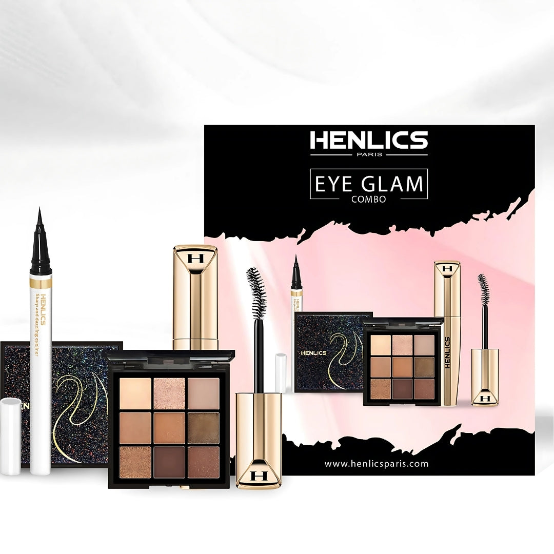 Henlics Paris Eye Makeup Combo – Eyeliner, Mascara & Eyeshadow in One Stunning Set