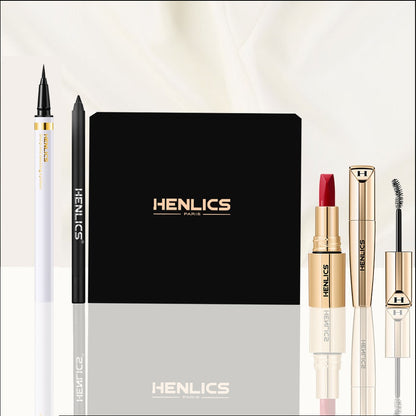 Henlics Paris Luxe Essentials – Set of 4 Combo [ Eyeliner + Lipstick + Mascara + Kajal ] - Henlics Paris